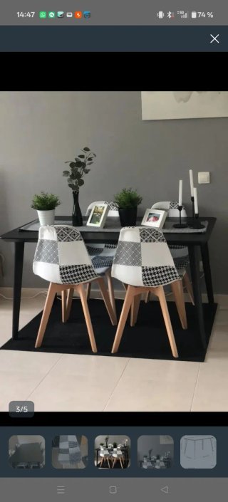 Mesa Lisabo y sillas de comedor Ikea
