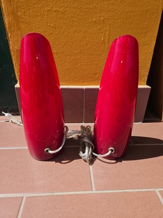 Coppia di lampade in vetro funzionanti