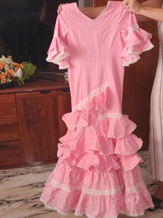 Vestido Gitana Lunares Rosa 8-12 años