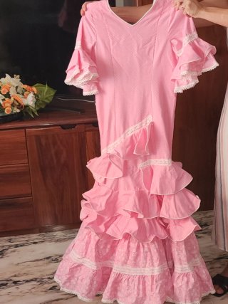 Vestido Gitana Lunares Rosa 8-12 años
