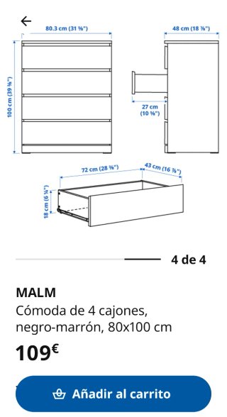 Cómoda Malm IKEA Madera