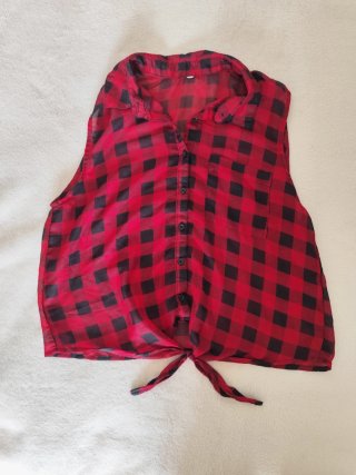 Regalo camisa sin mangas a cuadros gratis talla M