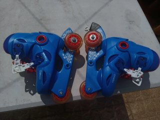 Patines Oxelo Azules y Rojos,usado 2 veces.