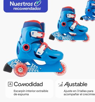 Patines Oxelo Azules y Rojos,usado 2 veces.