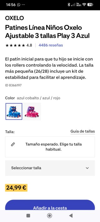 Patines Oxelo Azules y Rojos,usado 2 veces.