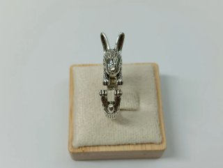 Anillo Plata 925 Diseño Conejo Vintage