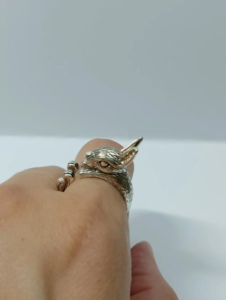 Anillo Plata 925 Diseño Conejo Vintage