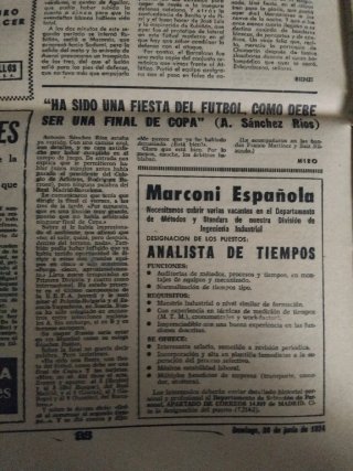 Gr Periodico R.Madrid vs Barcelona final copa 1974