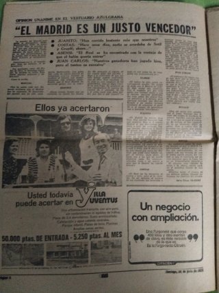 Gr Periodico R.Madrid vs Barcelona final copa 1974