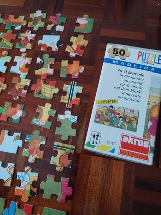 Puzzle Madeira Akros 50 Peças + Poster