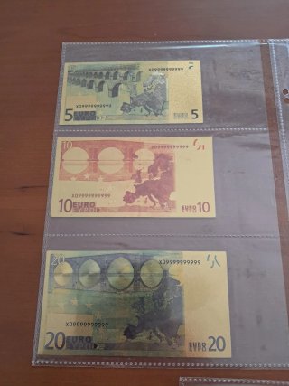 Lote Billetes Laminados Dorados Colección
