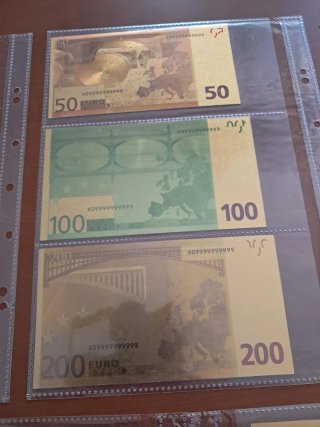 Lote Billetes Laminados Dorados Colección