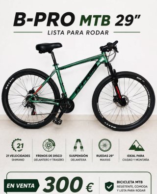 Bicicleta MTB B-PRO 29 Lista para Rodar