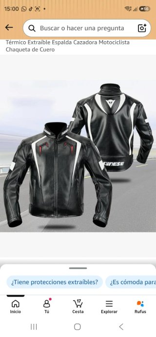Chaqueta Dainese Moto Deportiva Negra/Blanca.