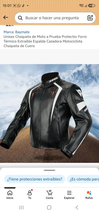 Chaqueta Dainese Moto Deportiva Negra/Blanca.