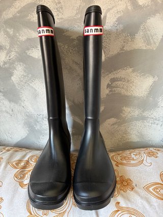 Botas de agua altas Sanmm negras de mujer