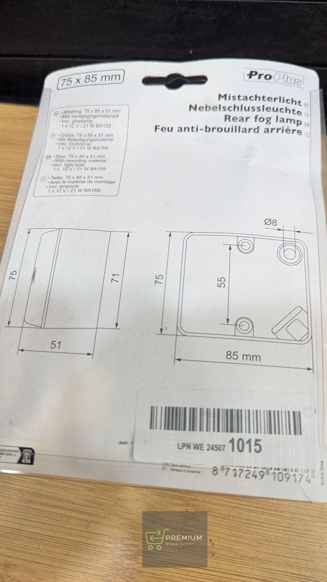 ProPlus 343630s Faro antiniebla trasero