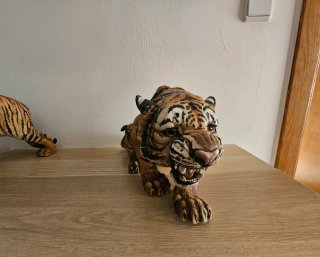 Pareja Tigres Porcelana Vintage C. Martinu.