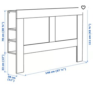 Base Cama 1.4x2m + Cabecero Ikea Blanco