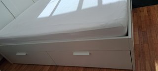 Base Cama 1.4x2m + Cabecero Ikea Blanco