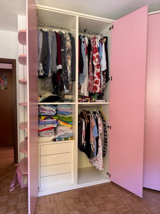 Armadio cabina angolare rosa