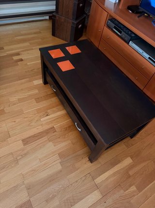 Mesa de centro elevable madera y cristal