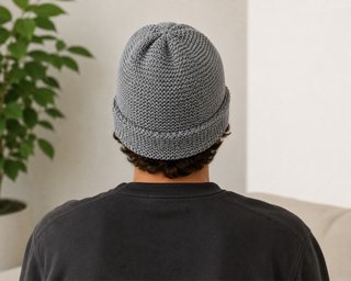 Gorro de lana tejido artesanal gris