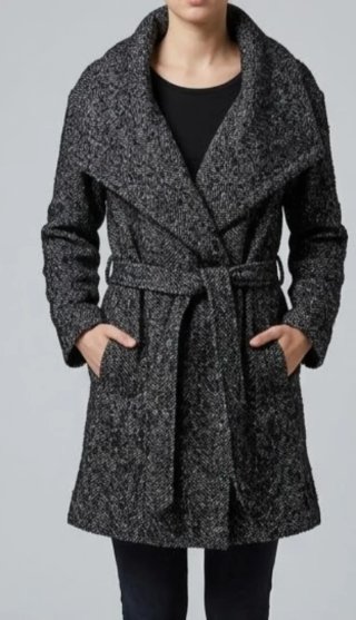 Chaquetón Pull&Bear M/38 Negro y Blanco