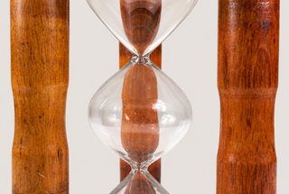 Clessidra vintage artigianale legno vetro metallo