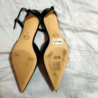 Sandalias Michael Kors Tacón Negro Hebilla Dorada