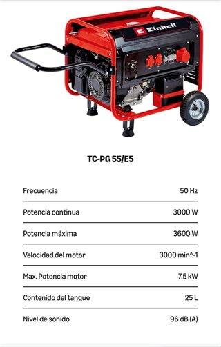 Generador Eléctrico Gasolina Einhell