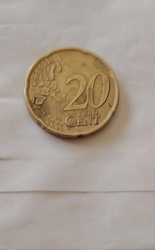 20 céntimos España 1999 error metal