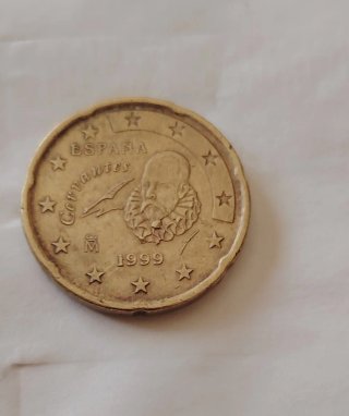 20 céntimos España 1999 error metal