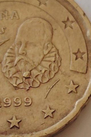 20 céntimos España 1999 error metal