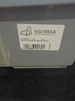 Jaula para conejos gris y azul