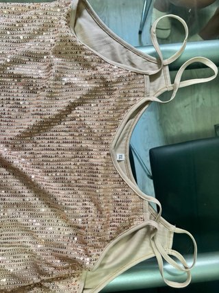 Blusa dorada lentejuelas talla única