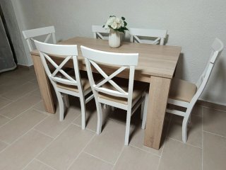 Juego de 4 Sillas de Comedor Madera Blanca