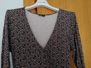 Vestido estampado manga larga