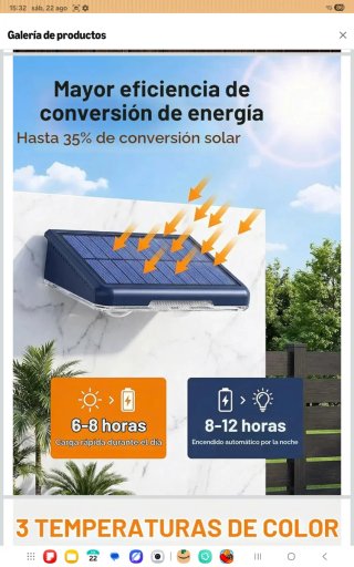 Aplique solar de pared negro 4 uni. Nueno