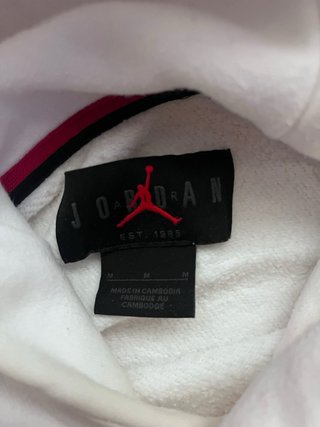 Sudadera Jordan Blanca con Logo Rojo