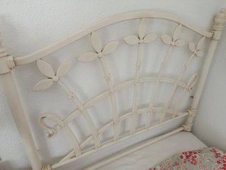 Cama 90 con canapé y cabecero forja