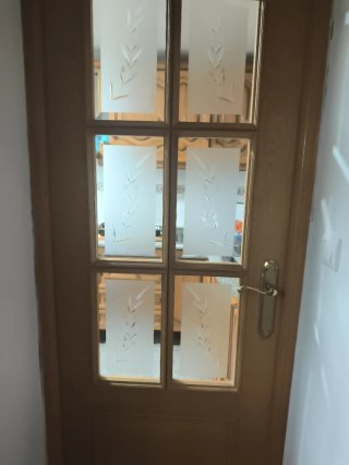 2 puertas dobles de madera con cristal para comedo