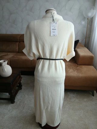 Vestido Zara Beige Talla M