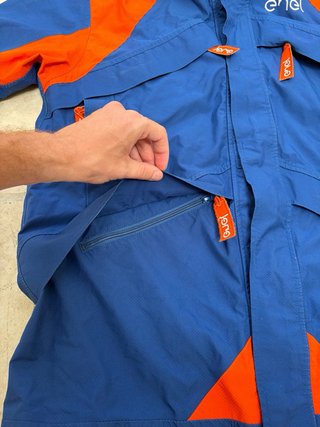 Giaccone impermeabile Enel blu/arancione