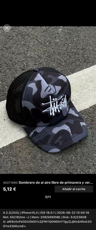 Gorra Stussy Camuflaje Trucker