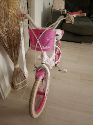 Bicicleta infantil niña rosa y blanca