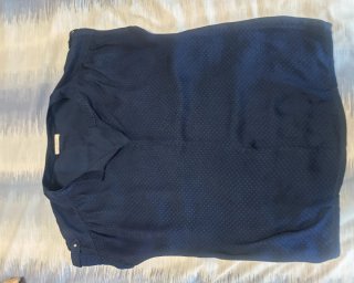 Blusa Promod azul con puntos talla L, una 42