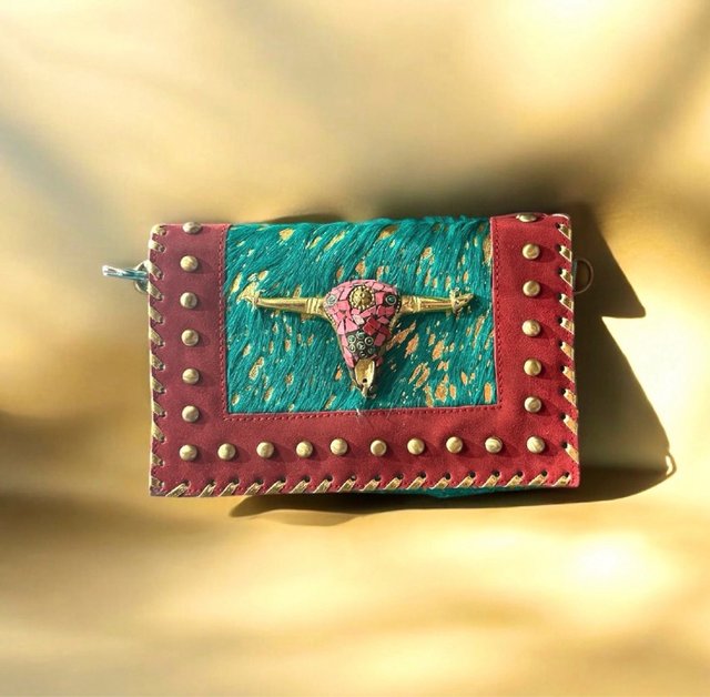 Cartera Boho Chic Piel India Búfalo