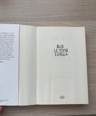 Libro Bajo La misma estrella