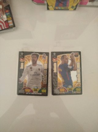 Carte da calcio Cromos de fútbol, Pallone d'Oro ISCO, INIESTA 17-18